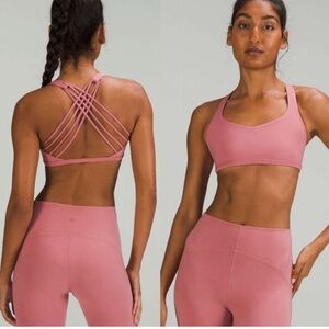 Lululemon Athletica Born to Be Free Pink Cross Strap Sports Bra | S (6)